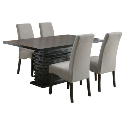 Shandra - 5 Piece Dining Set Tabletop And Upholstered Side Chairs - Gray