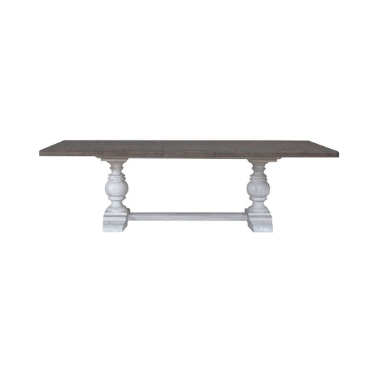 River Place - Trestle Table - Riverstone White & Tobacco