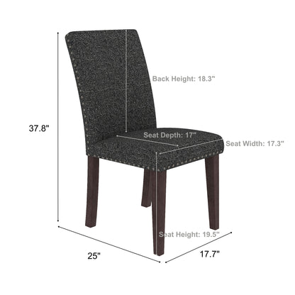 Upholstered Dining Chair With High Back Design (Set of 2)