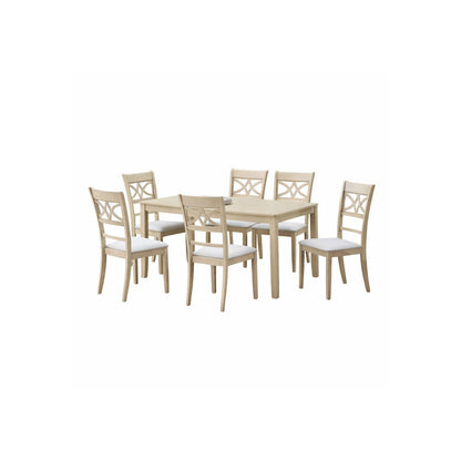 Ferris - 7 Piece Dining Set With Cross Back Chairs And Rectangular Table - Antique White