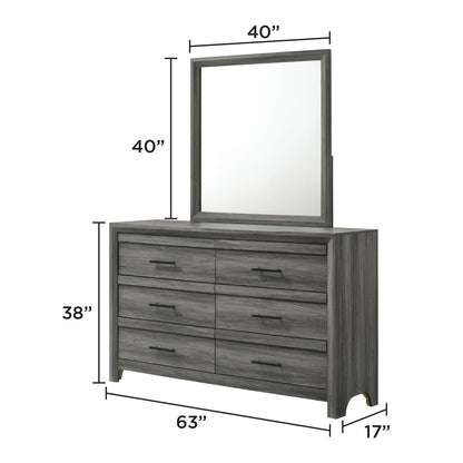 Denver - 6 Drawer Dresser - Gray