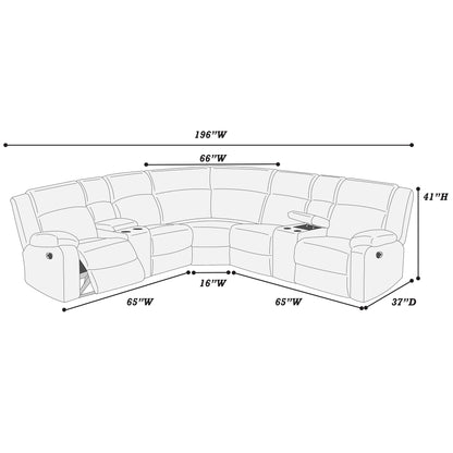 Power Motion Sectional LAF / RAF Loveseat With Console Cup Holders