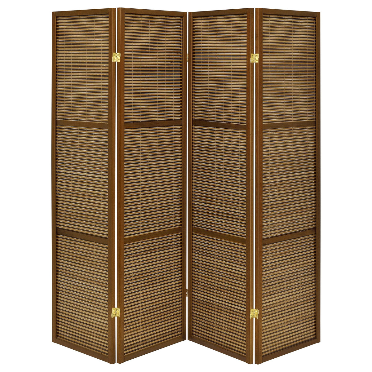Kenabi - 4 Panel Room Divider Folding Screen - Walnut