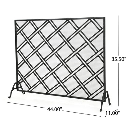 Elegant Design Fire Screen Protective Barrier Iron - Black