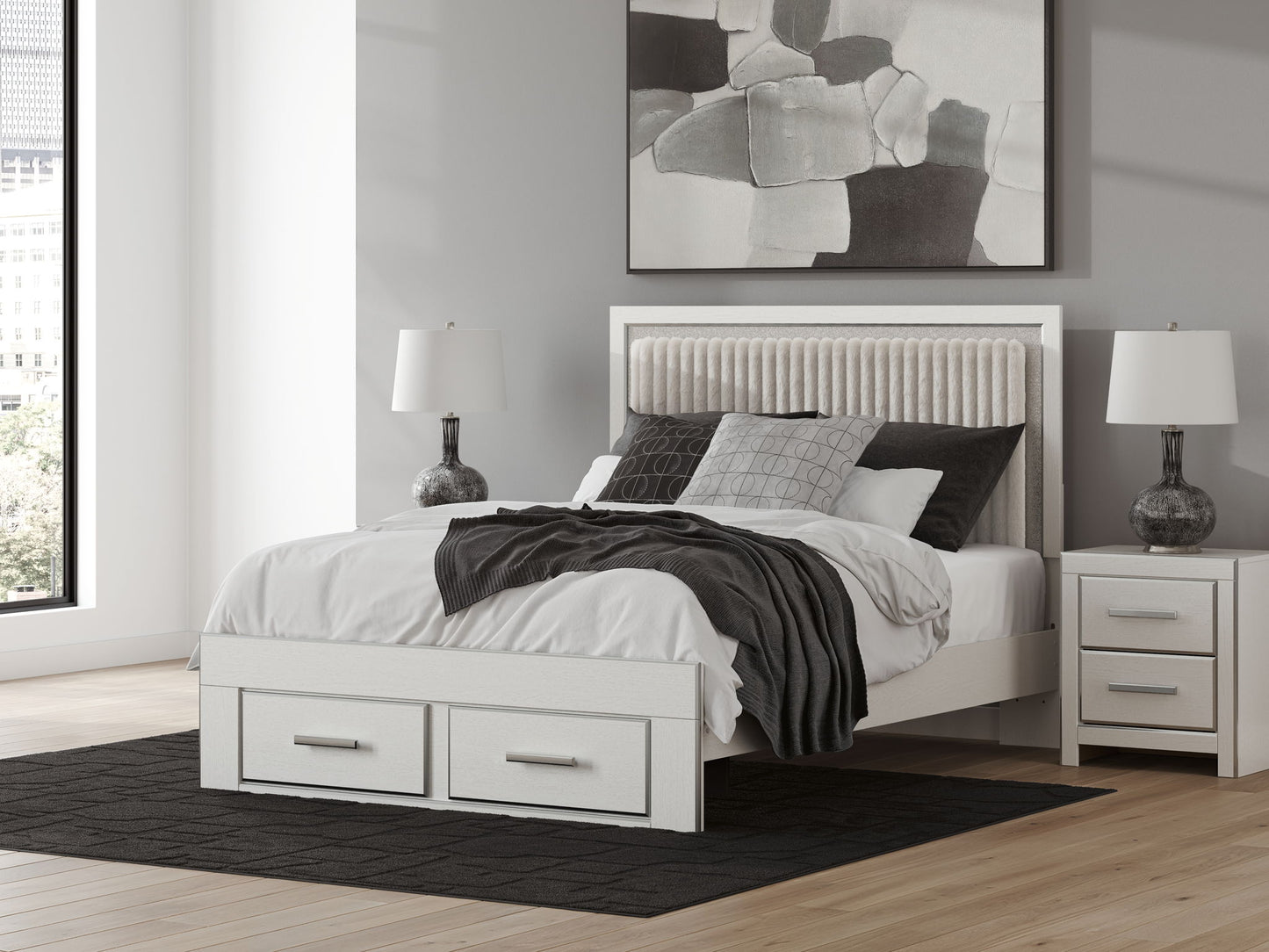 Zuraleus - Upholstered Panel Platform Storage Bed