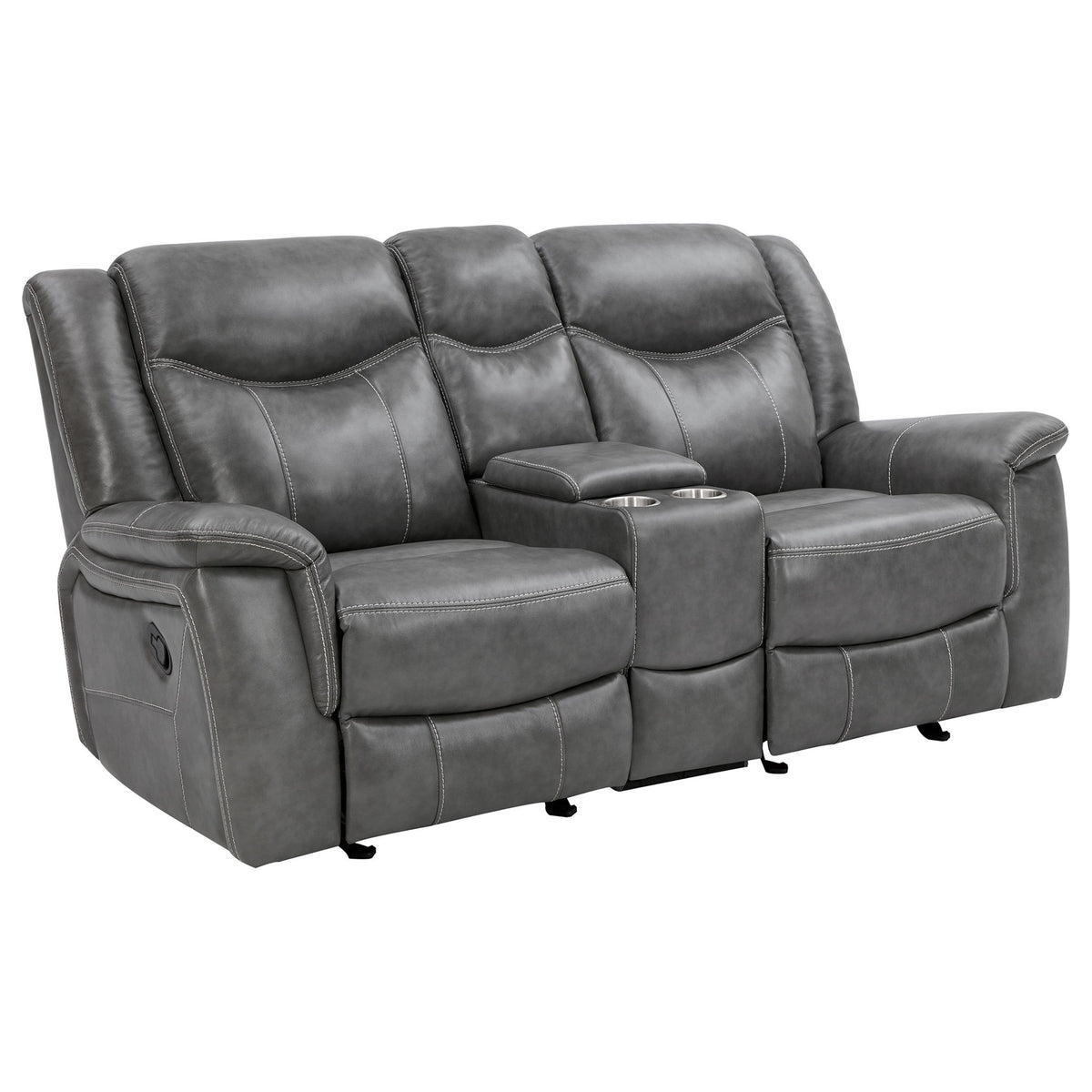 Carmen - Cool Motion Loveseat With Storage, With Reclining Function And Built In Storage - Gray