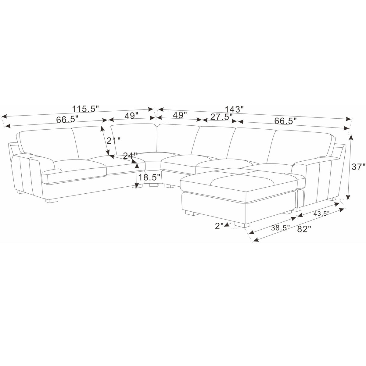 Large Seating Modular Sectional
