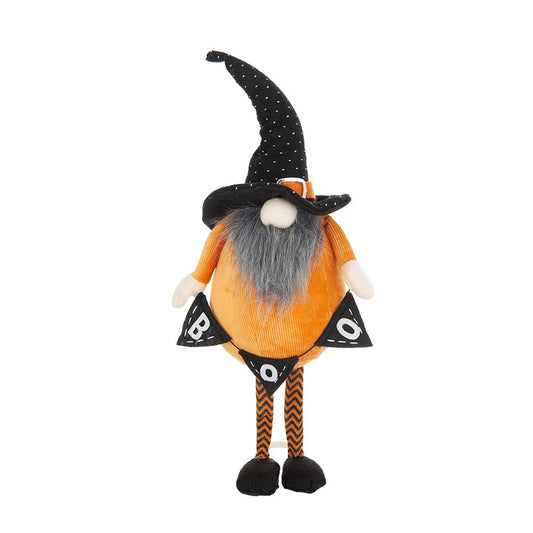 Standing Gnome With Gnome & Holding Banner, For Halloween Decor