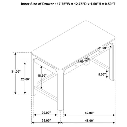 Flores - 2 Drawer Makeup Vanity Table - Mango Color