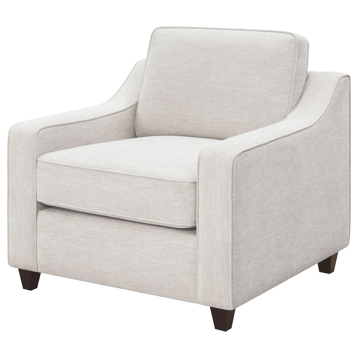 Mahaffey - Upholstered Sloped Track Arm Chair - Beige