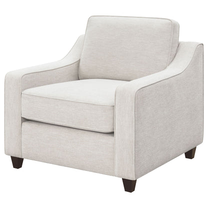 Mahaffey - Upholstered Sloped Track Arm Chair - Beige