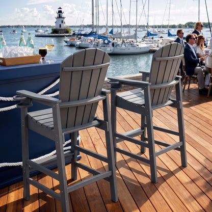 Bar Height Adirondack Chair With Cup Holder And Armrests