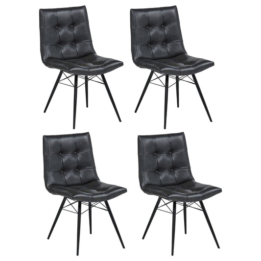 Tufted Back Dining Chairs (Set of 4) - Black