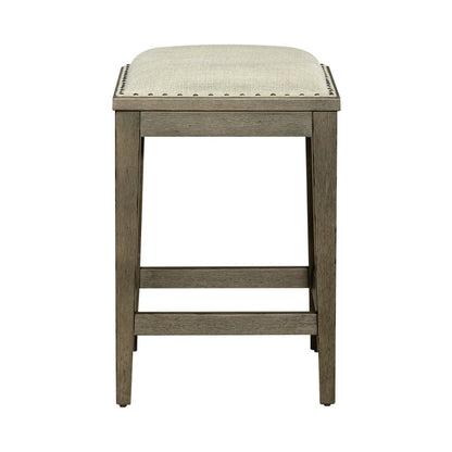 Americana Farmhouse - Upholstered Console Stool - Light Brown