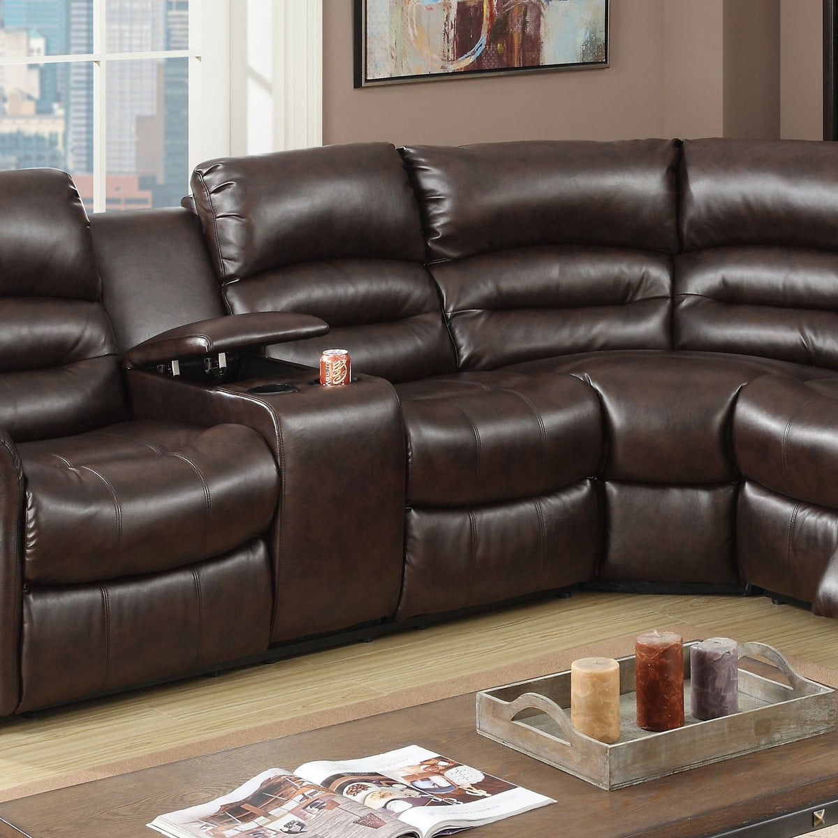 Reclining Sectional Sofa With Console