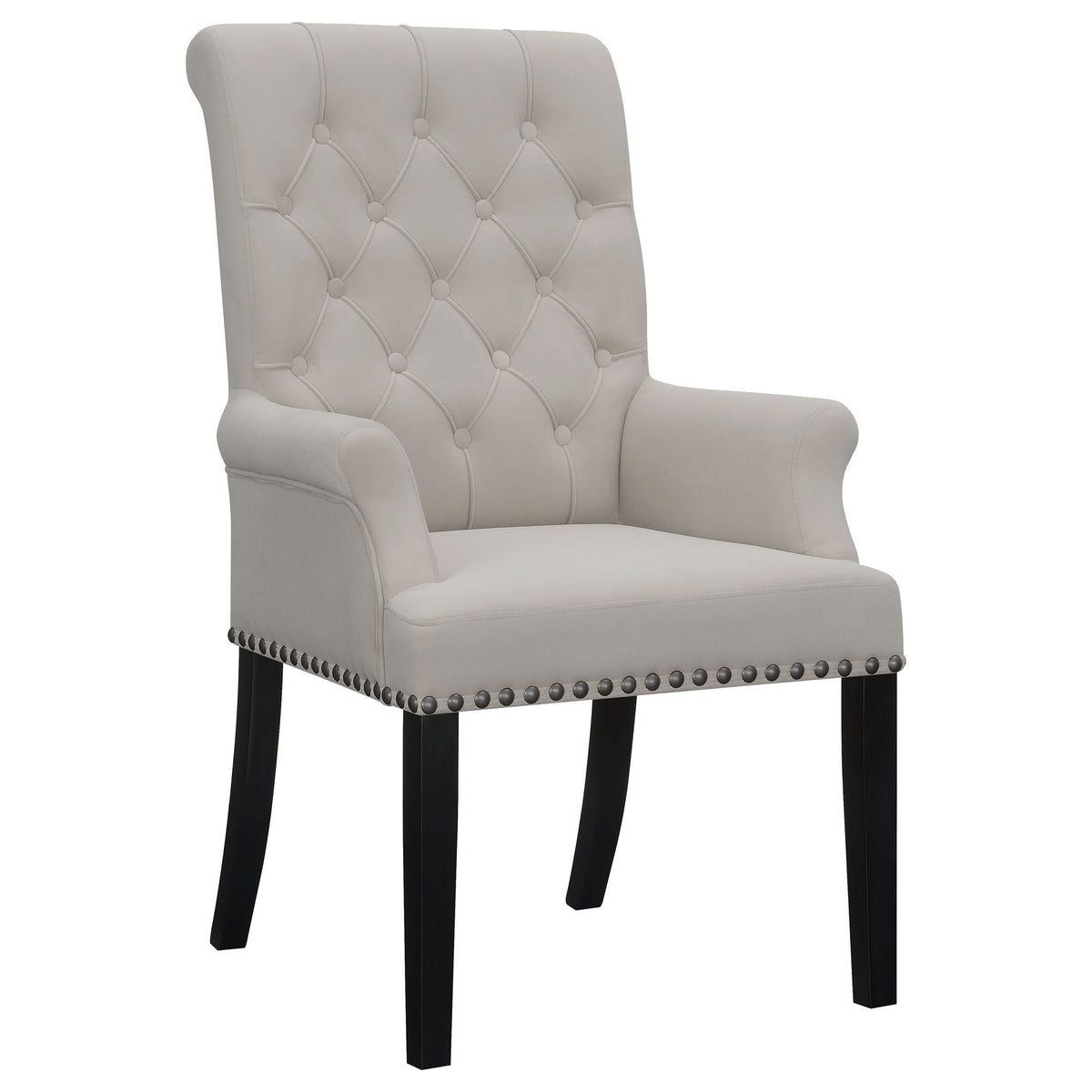 Norwich - Dining Arm Chair With Button Tufting And Rolled Top