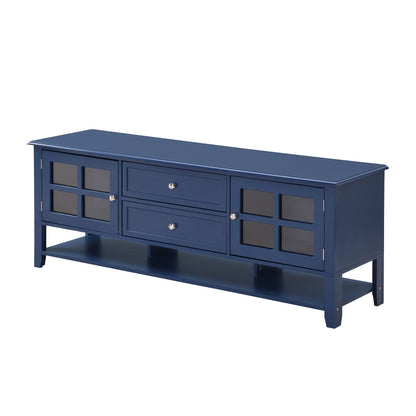 TV Stand, Entertainment Center With Dual Drawers And Hidden Storage, Cabinet With Soft Closing Doors And Sleek Panel Design