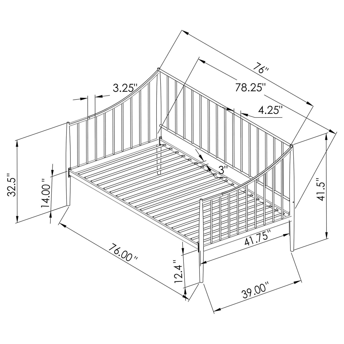 Jeremy - Twin Daybed Frame With Storage - Black