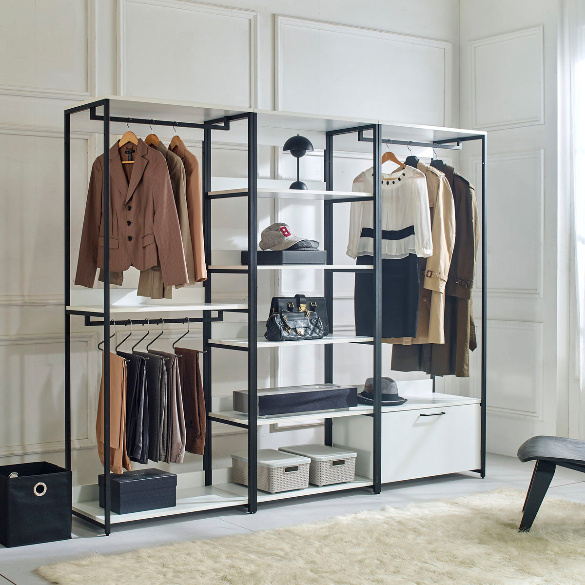 Fiona - Freestanding Walk-In Closet System - White - Wood