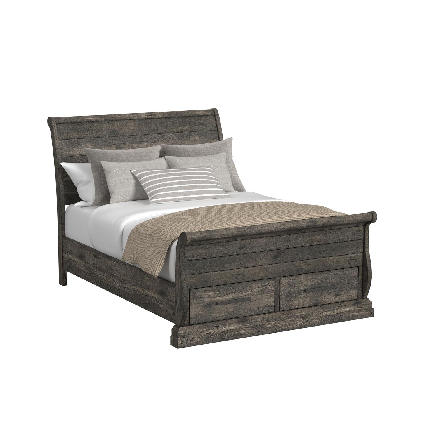 Park Ridge - Queen Sleigh Storage Footboard With Slats - Charcoal