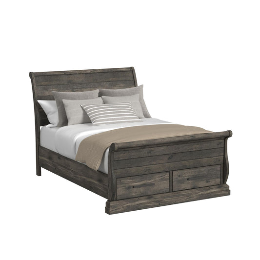 Park Ridge - Queen Sleigh Storage Footboard With Slats - Charcoal