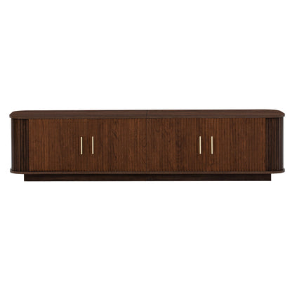 70" TV Stand With Ample Storage, Refined Curved Corners - Dark Brown