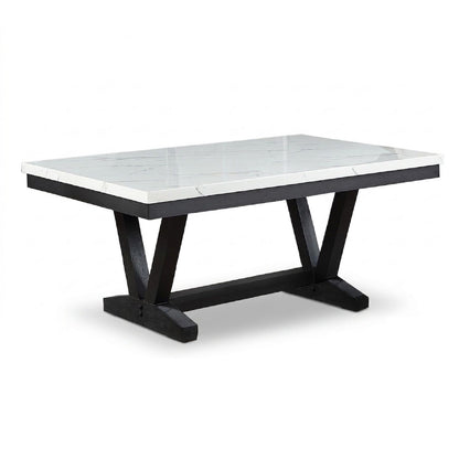 Dining Table With V - Legs Rectangular Furniture - Antique Black