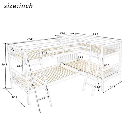 L Shaped Bunk Bed With Ladder