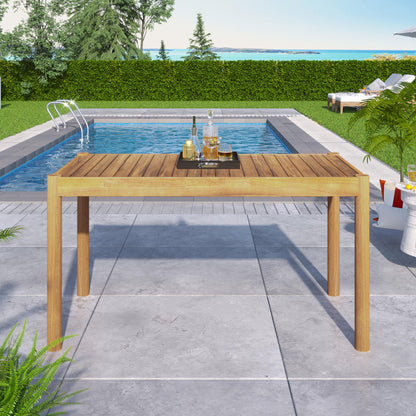 Classic Patio Dining Table, Acacia Wood - Light Teak