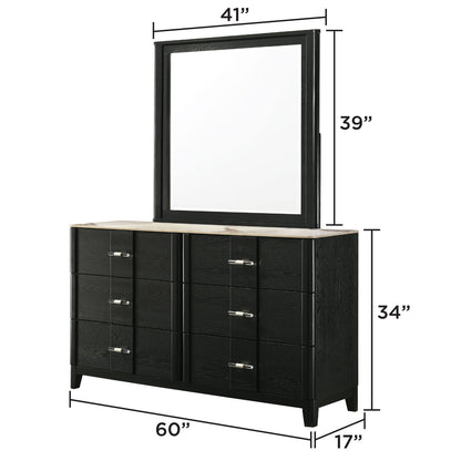Opel - 6 Drawer Dresser - Black