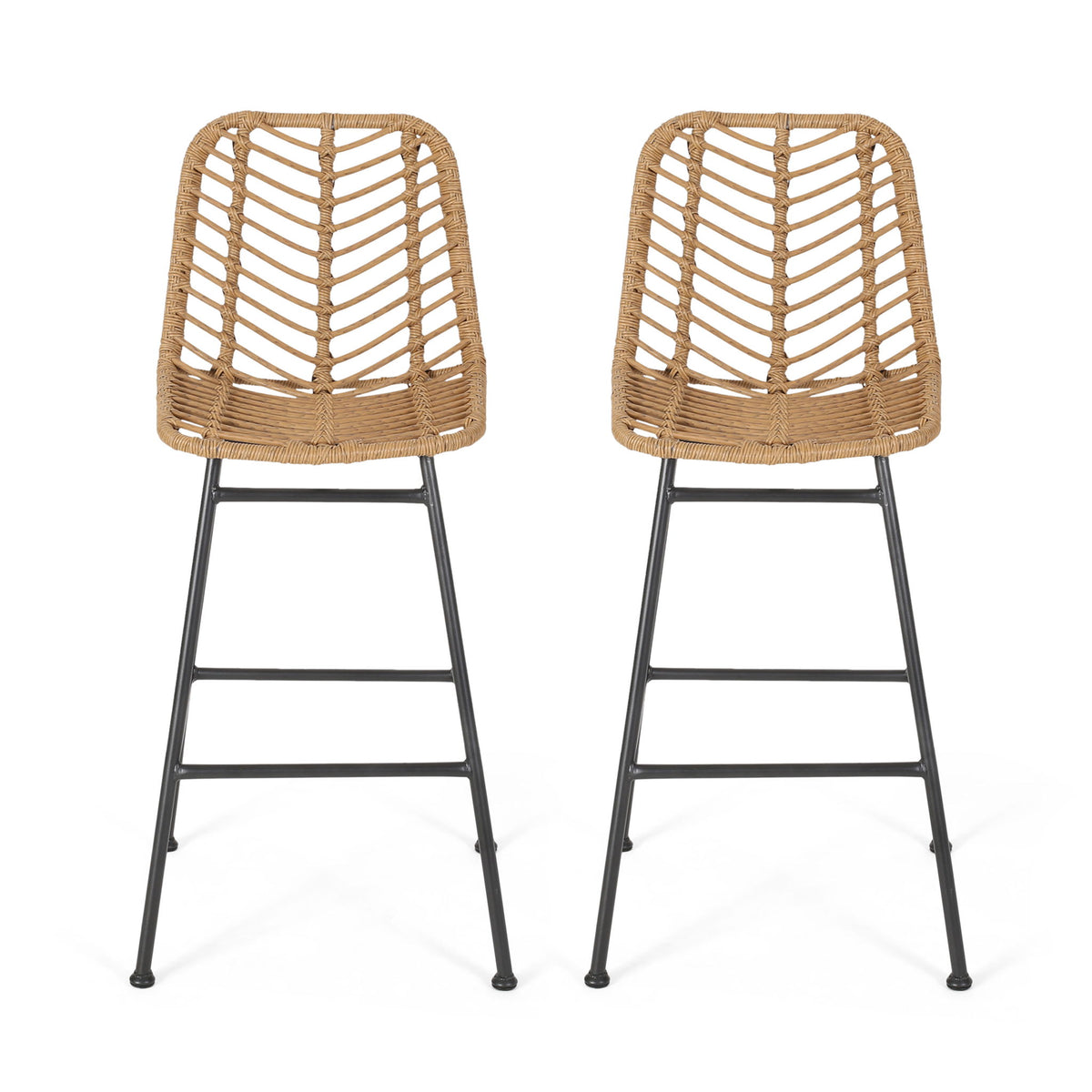 Sawtelle - Outdoor Wicker Barstools (Set of 2)