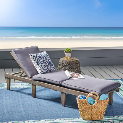 Ariana - Wood Chaise Lounge With Cushion