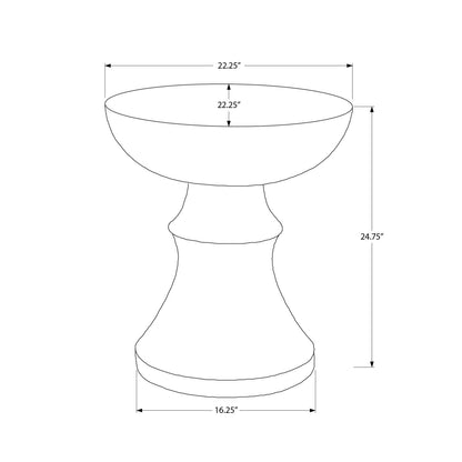 Round Accent Table, Indoor Outdoor - Black