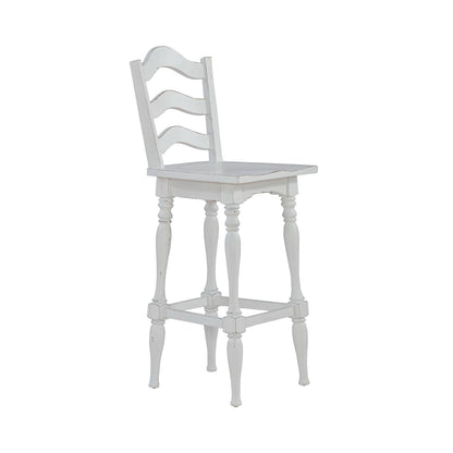 Magnolia Manor - Ladderback Swivel Bar Stool - White