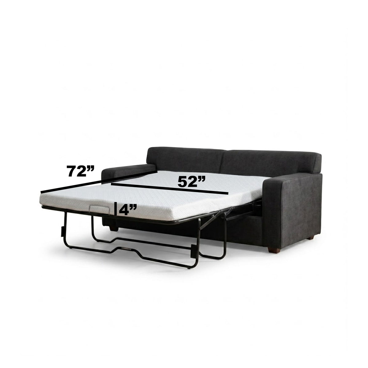 Loveseat Sleeper Sofa With Full Size Pull Out Bed, 2 Seater Convertible Couch For Small Apartments - Gray