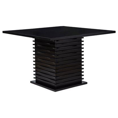 Giannis - Pedestal Counter Height Dining Table With Geometric Wave Base - Black