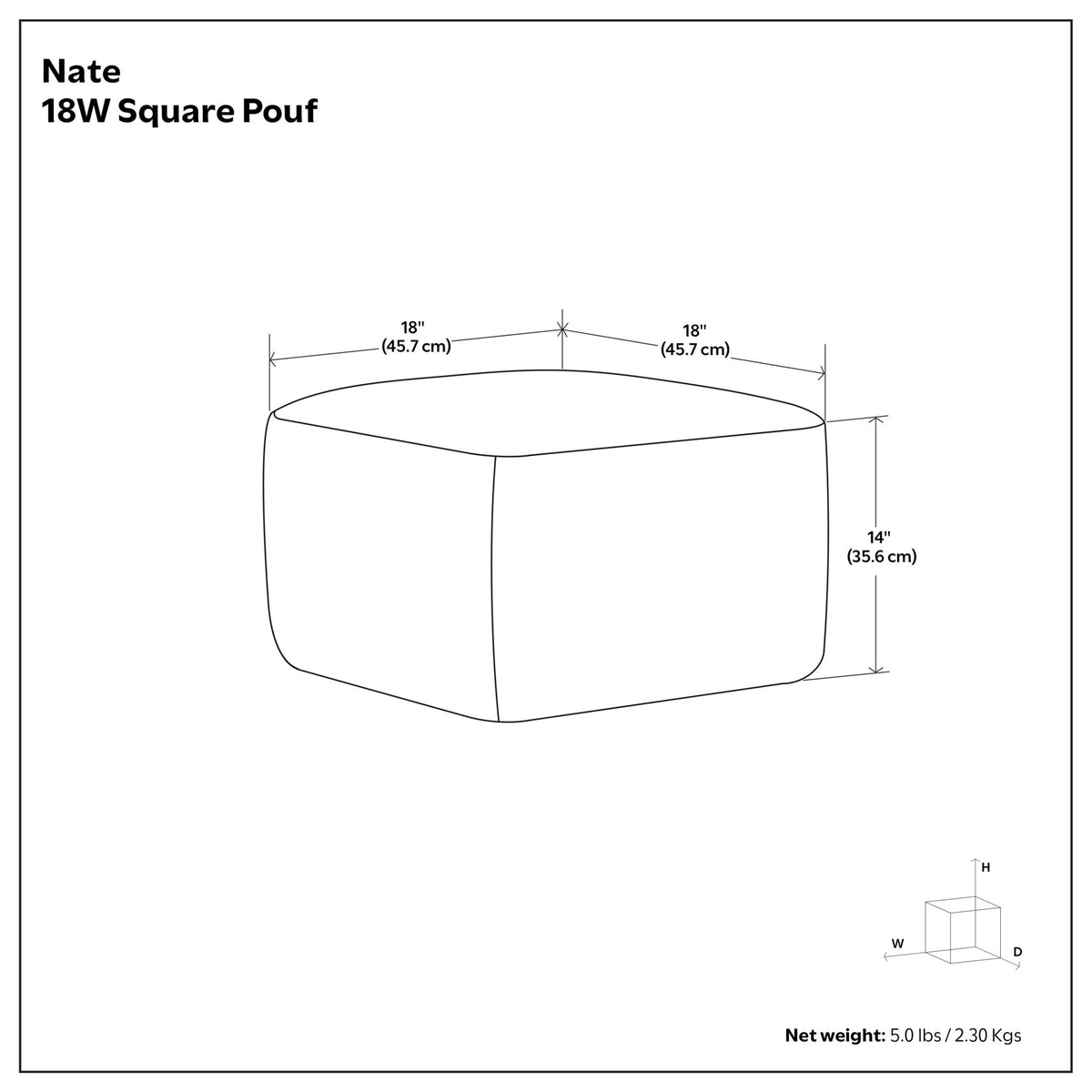 Nate - Square Pouf