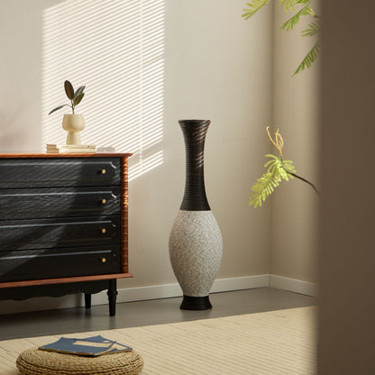 Tall Designer Floor Vase With Elegant 2 Tone