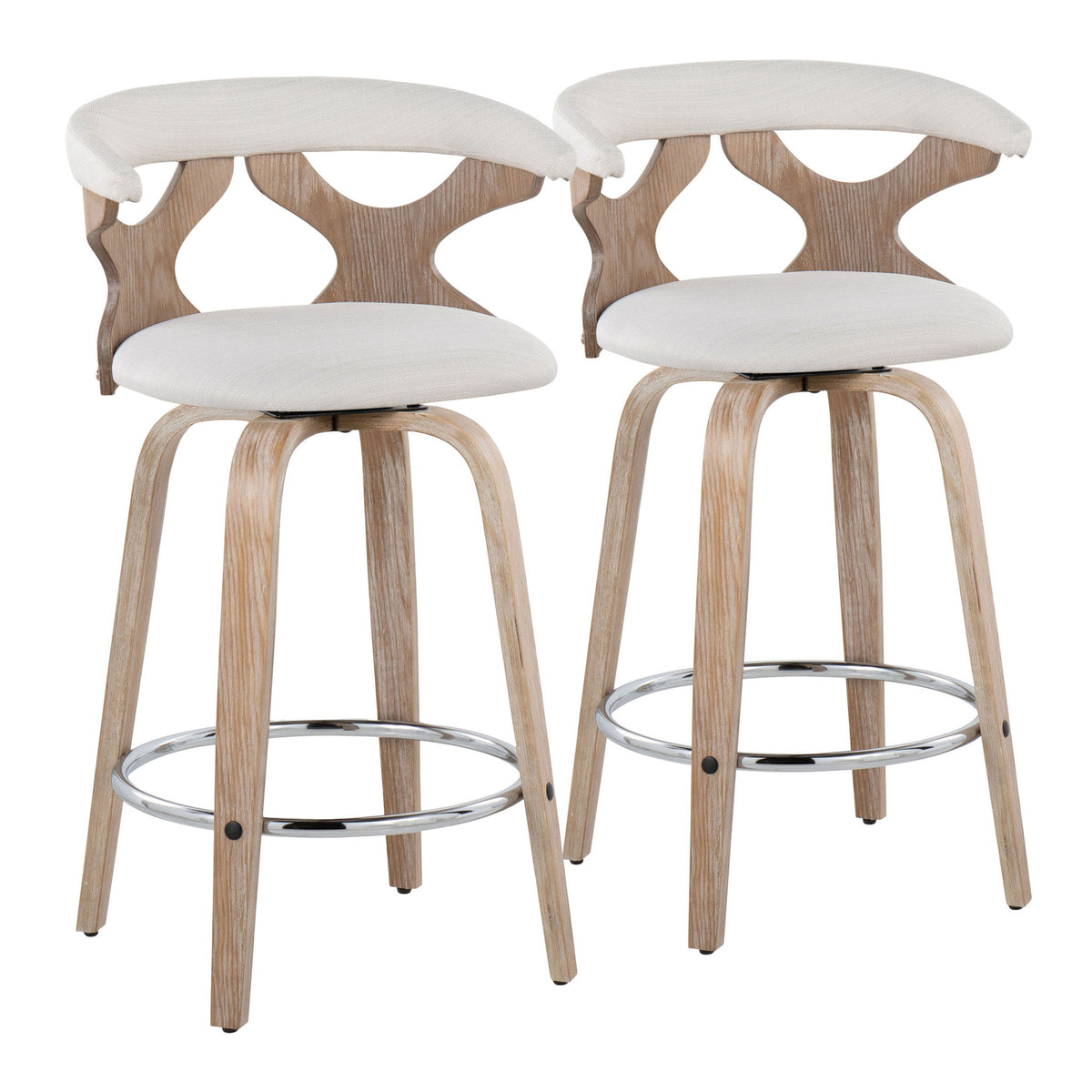 Gardenia - Mid Century Modern Fixed Height Counter Stool With Swivel (Set of 2)