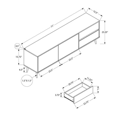 TV Stand Console With Storage Drawers And Cabinets - Walnut