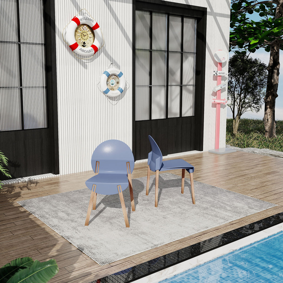 4 Piece Set Of Single Chairs With A Design Combining Modern And Traditional Elements