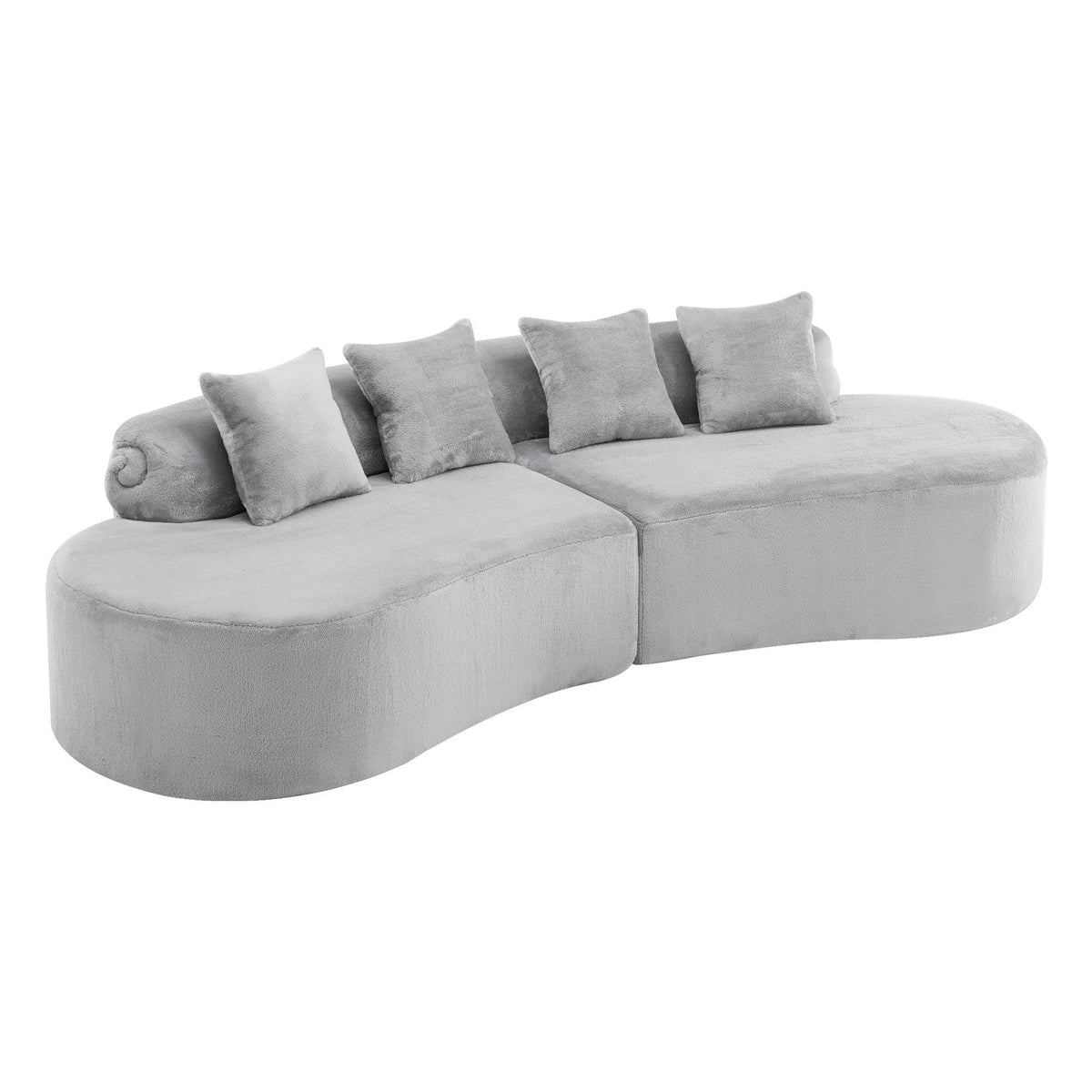 Modern Curved Sofa With Pillows