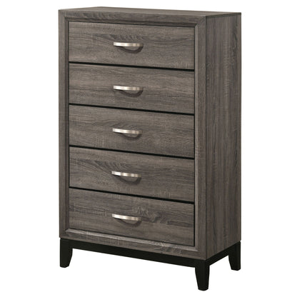 Gregory - 5 Drawer Chest - Smoke Gray