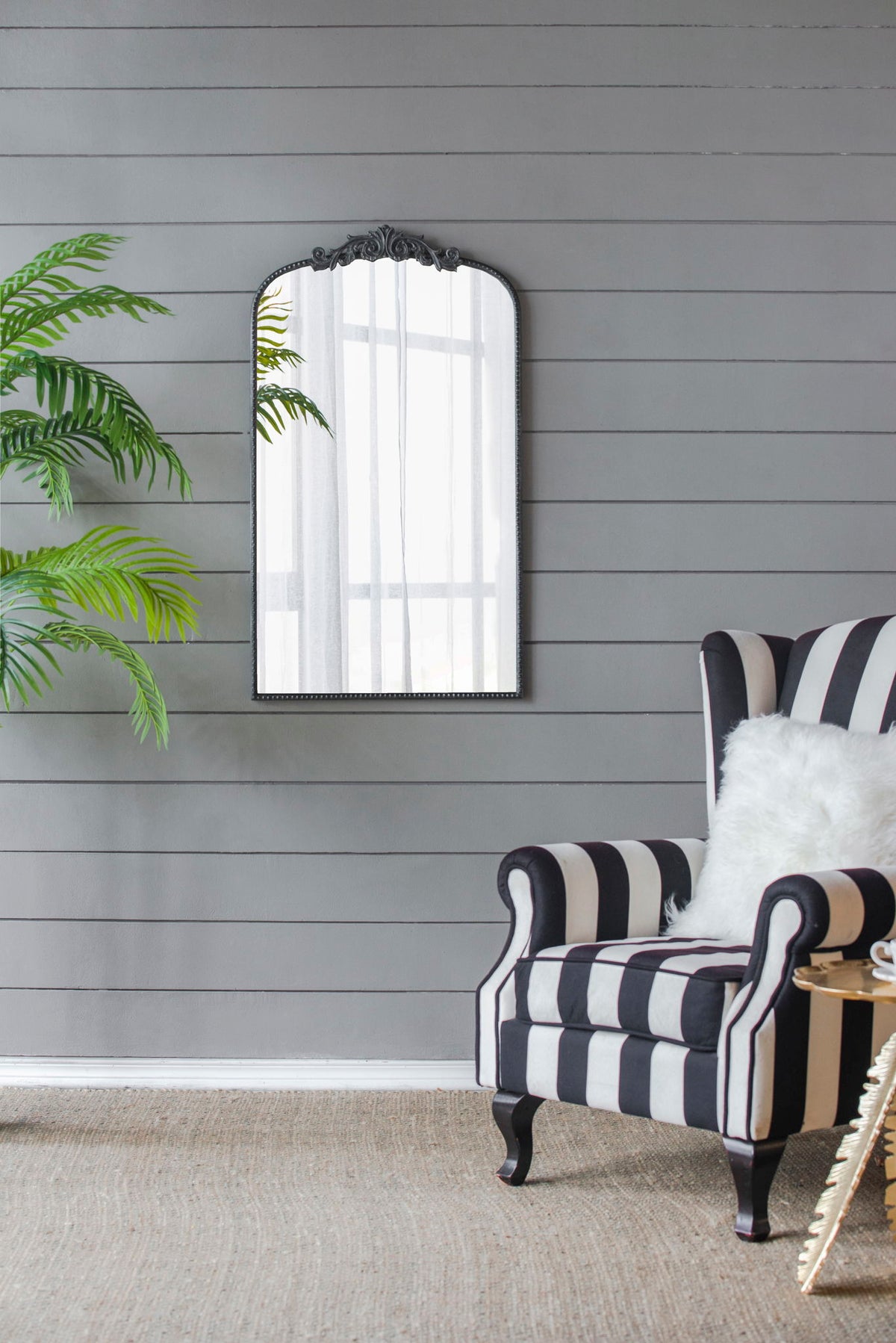Arch Mirror, Baroque Inspired Wall Decor For Bathroom, Bedroom, Living Room