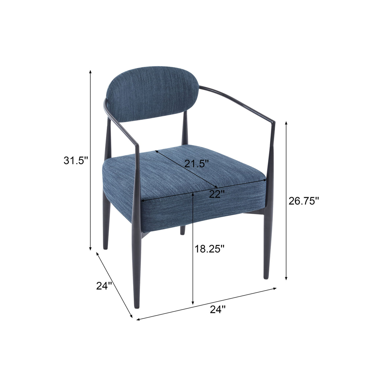 Modern Upholstered Accent Armchair With Pocket Spring Seat