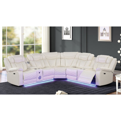 Challenger - Recliner Sectional Sofa, Built In USB, C Ports & Bluetooth