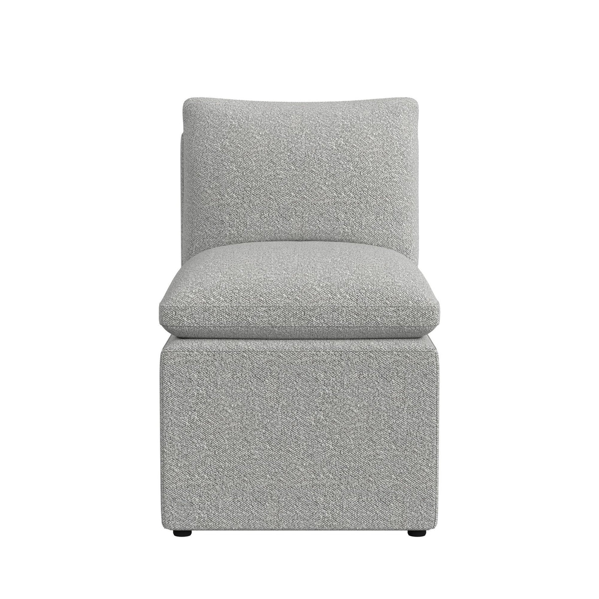Portland - Upholstered Armless Chair - Gray Boucle