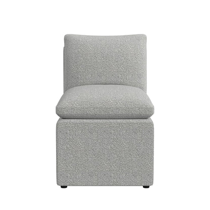 Portland - Upholstered Armless Chair - Gray Boucle