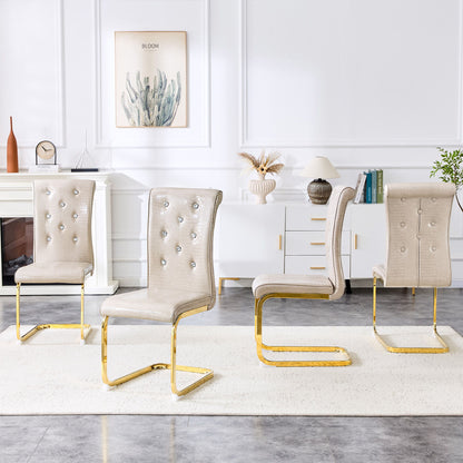 Elegant Design Alligator Skin Upholstered Dining Chairs