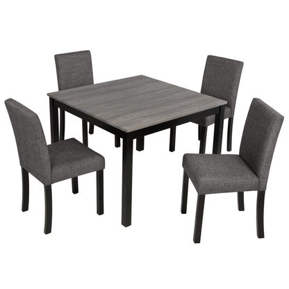 Modern Dining Table Set With Upholstered Chairs For Dining Room